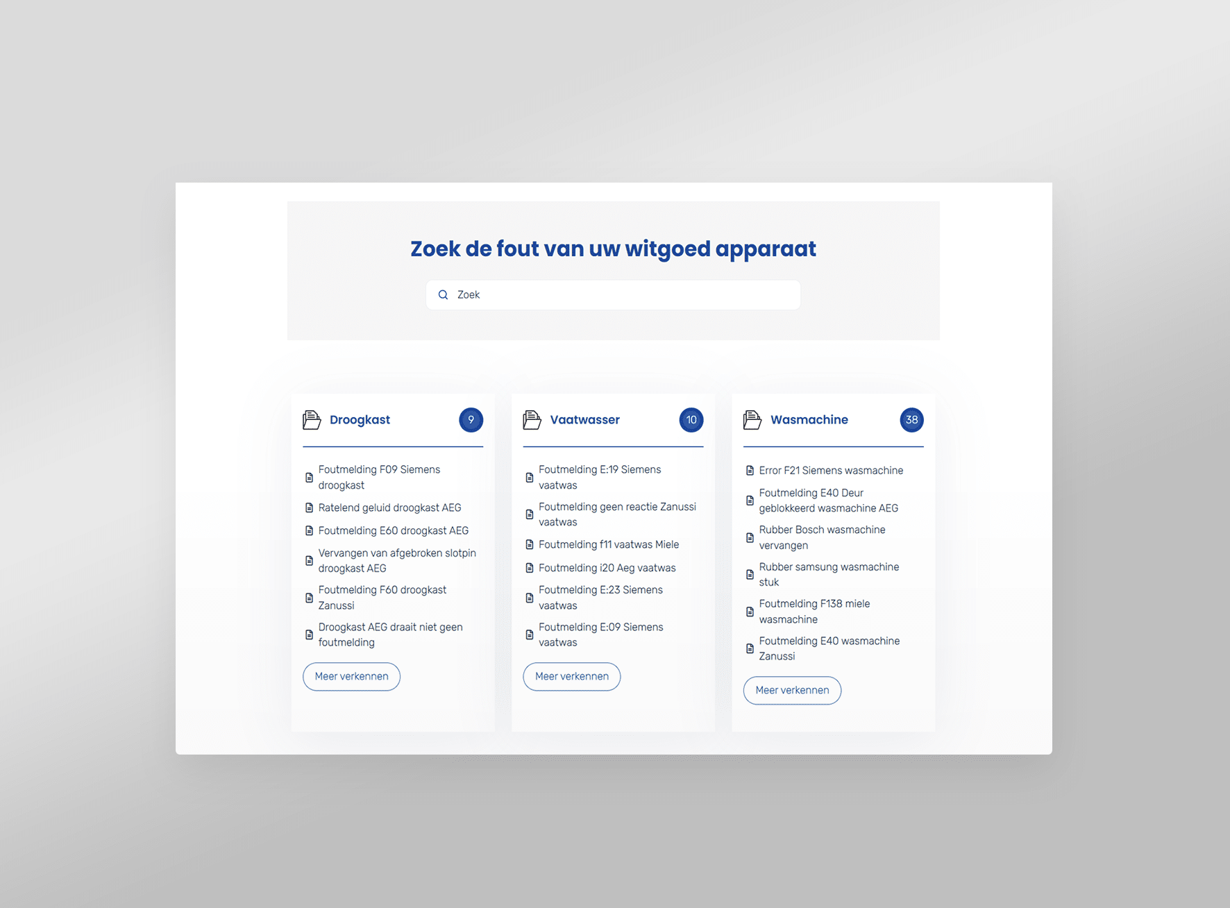 De kennisbank van de Direct-herstel website