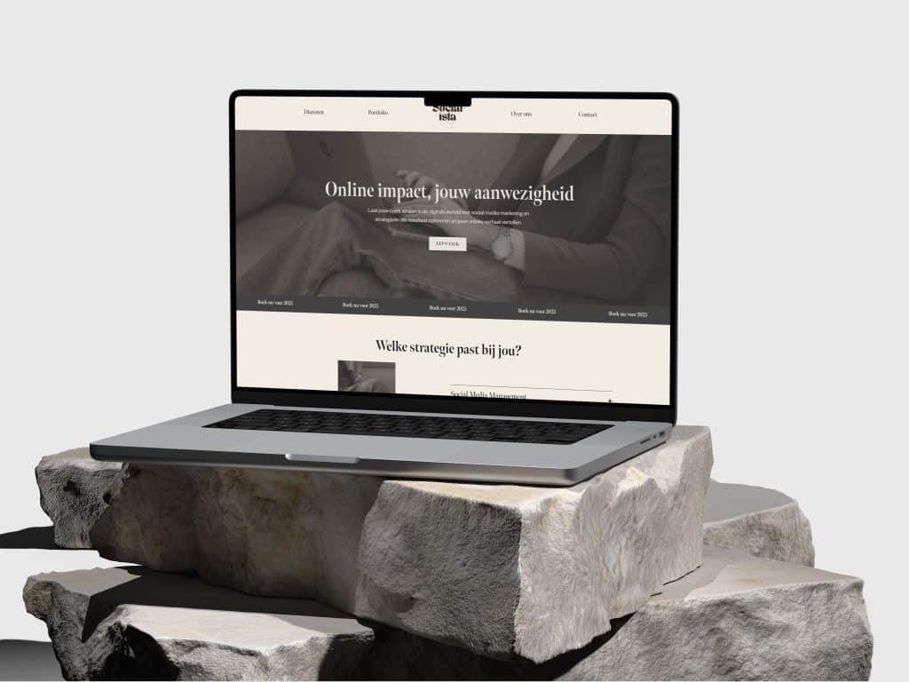 Een mockup van de Socialista website op een laptop