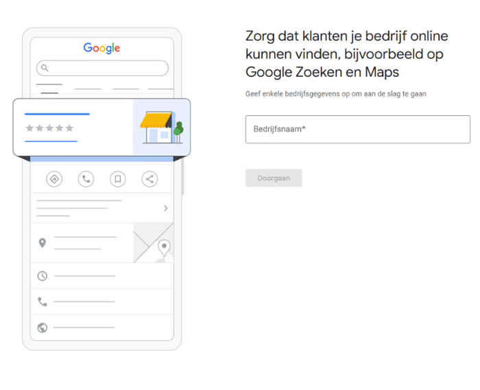 Invullen bedrijfsnaam voor Google bedrijfsprofiel
