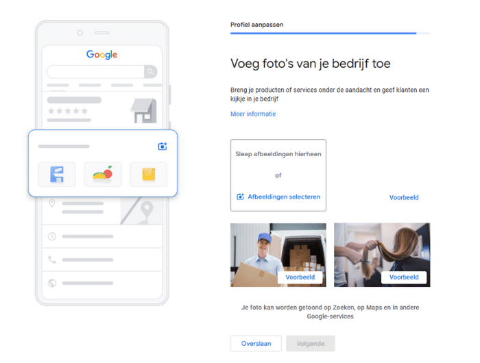 Invullen bedrijfsfoto's voor Google bedrijfsprofiel