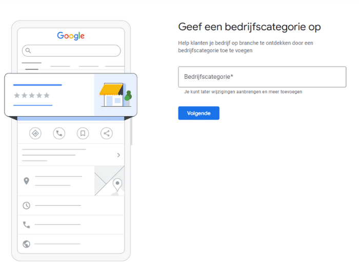 Invullen bedrijfscategorie voor Google bedrijfsprofiel