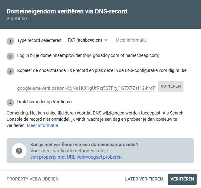 domeineigendom verifieren