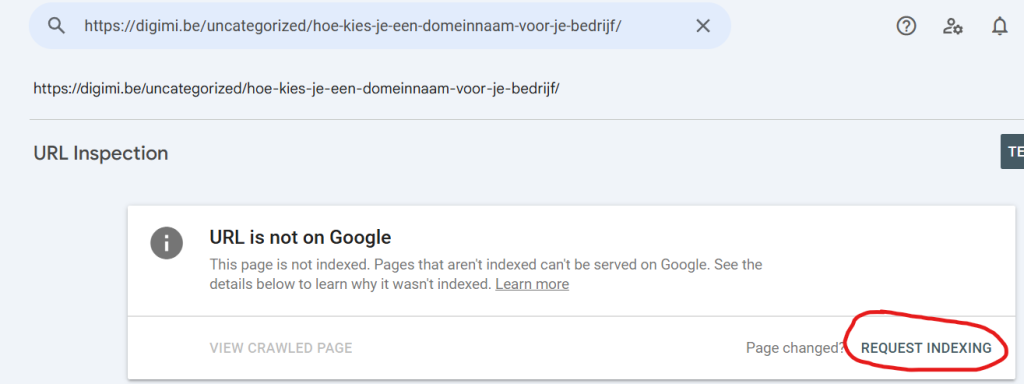 Indexeren webpagina